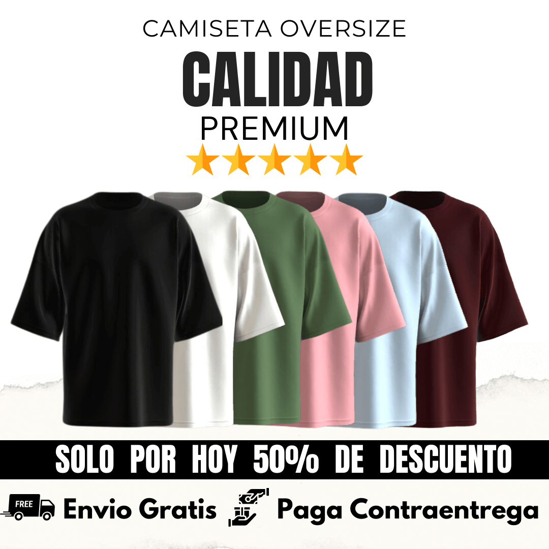 Camiseta Oversize Algodon 100%